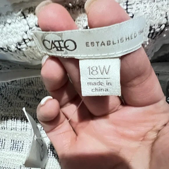 Cato Cream and Gray tweed biker Jacket 18W - Picture 4 of 8